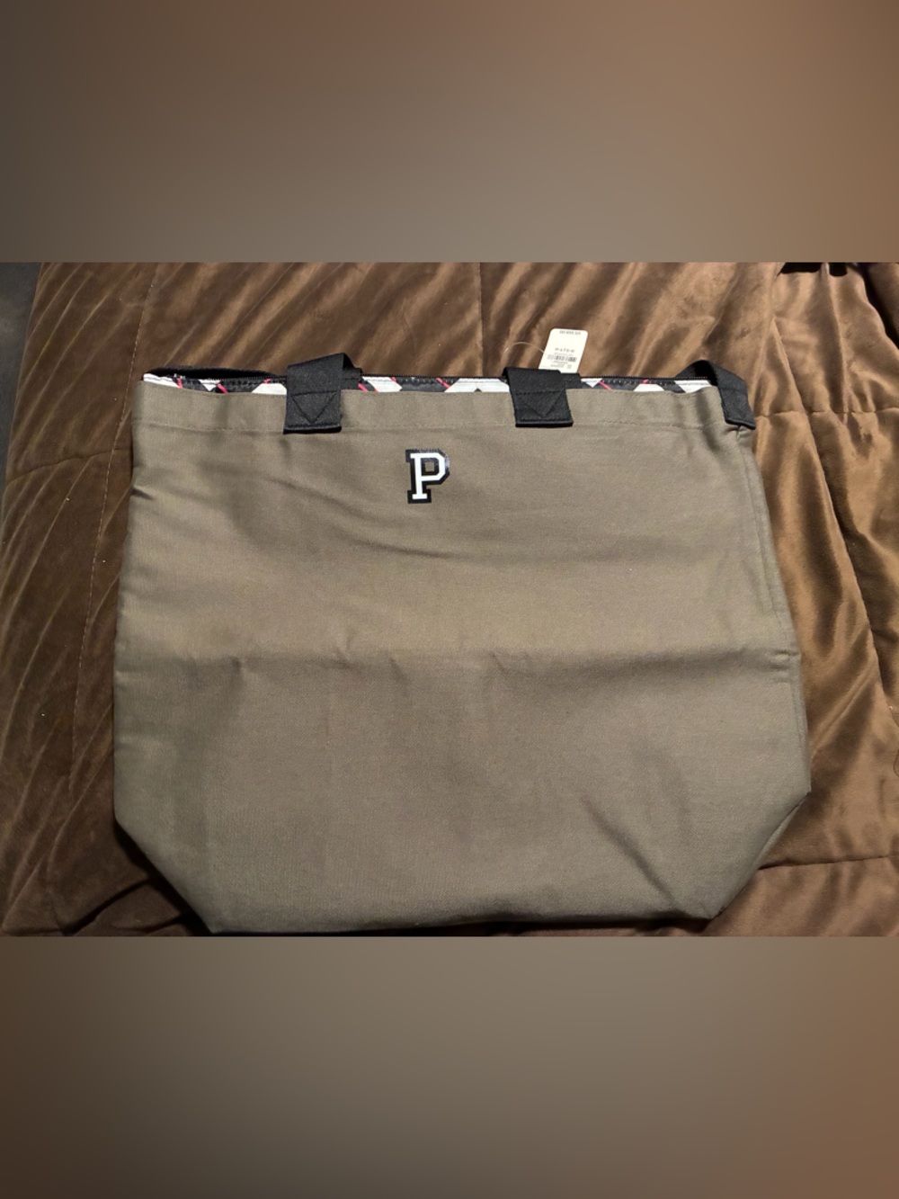 Pink by Victoria’s Secret brand, new with tags, green insulated tote bag